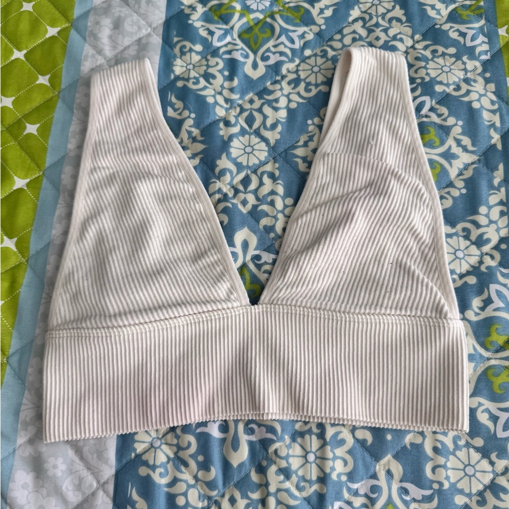 Garage Cream Ribbed Bralette
